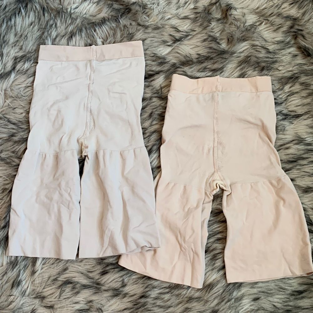 Lot of 2 Vintage Victoria’s Secret Tummy Thigh Waist Shaper Shorts XS Nude